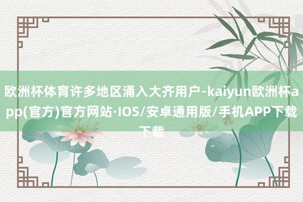欧洲杯体育许多地区涌入大齐用户-kaiyun欧洲杯app(官方)官方网站·IOS/安卓通用版/手机APP下载