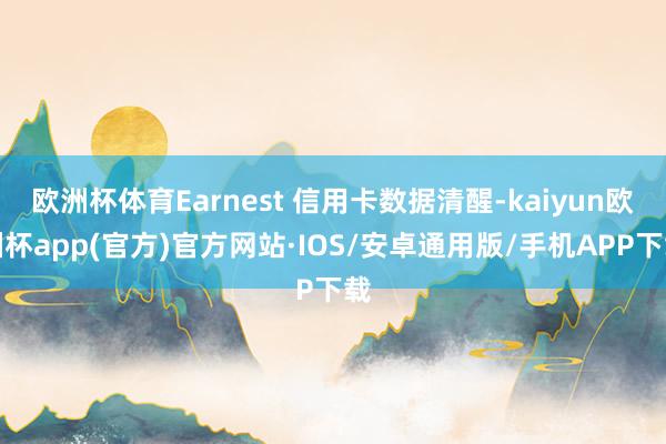 欧洲杯体育Earnest 信用卡数据清醒-kaiyun欧洲杯app(官方)官方网站·IOS/安卓通用版/手机APP下载