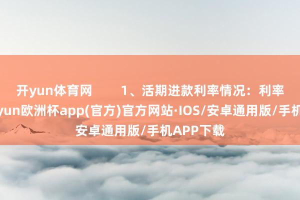 开yun体育网        1、活期进款利率情况：利率较低-kaiyun欧洲杯app(官方)官方网站·IOS/安卓通用版/手机APP下载