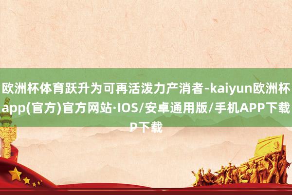 欧洲杯体育跃升为可再活泼力产消者-kaiyun欧洲杯app(官方)官方网站·IOS/安卓通用版/手机APP下载