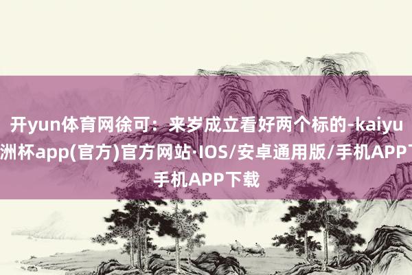 开yun体育网徐可：来岁成立看好两个标的-kaiyun欧洲杯app(官方)官方网站·IOS/安卓通用版/手机APP下载