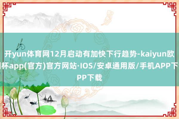 开yun体育网12月启动有加快下行趋势-kaiyun欧洲杯app(官方)官方网站·IOS/安卓通用版/手机APP下载