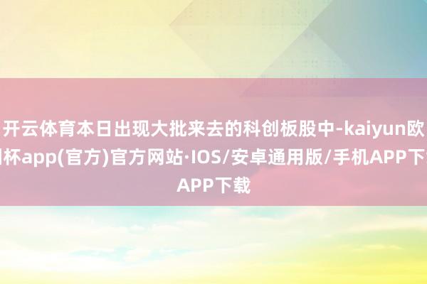 开云体育本日出现大批来去的科创板股中-kaiyun欧洲杯app(官方)官方网站·IOS/安卓通用版/手机APP下载