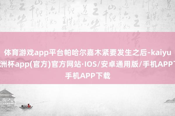 体育游戏app平台帕哈尔嘉木紧要发生之后-kaiyun欧洲杯app(官方)官方网站·IOS/安卓通用版/手机APP下载